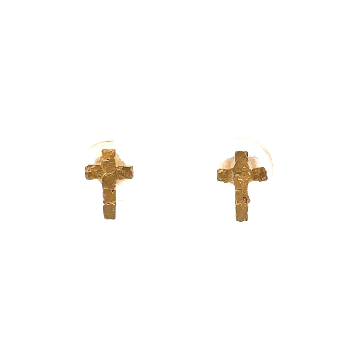 Natural Gold Nugget Cross Earrings by Orocal