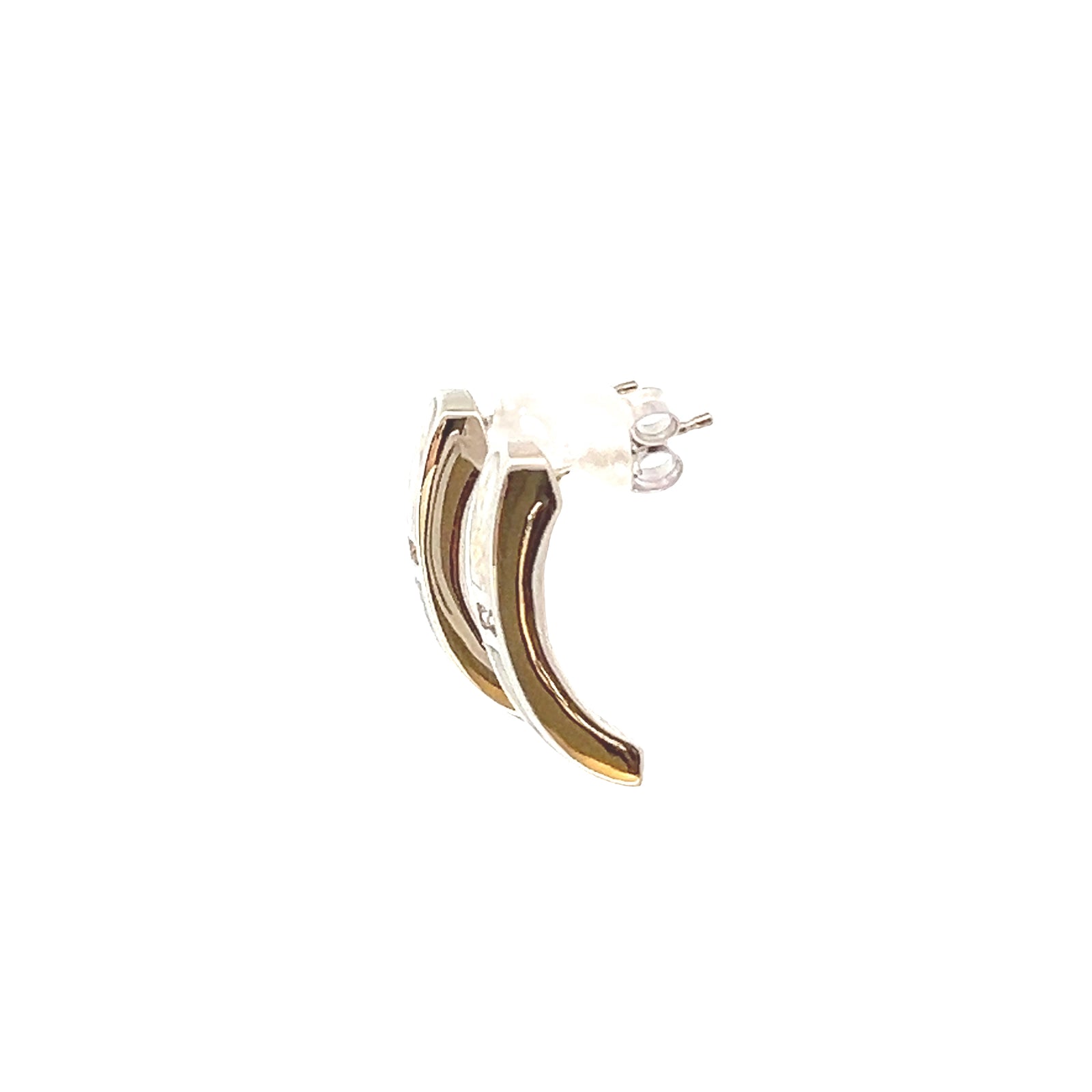 Natural Gold Quartz and Diamond Huggie Earrings by Orocal