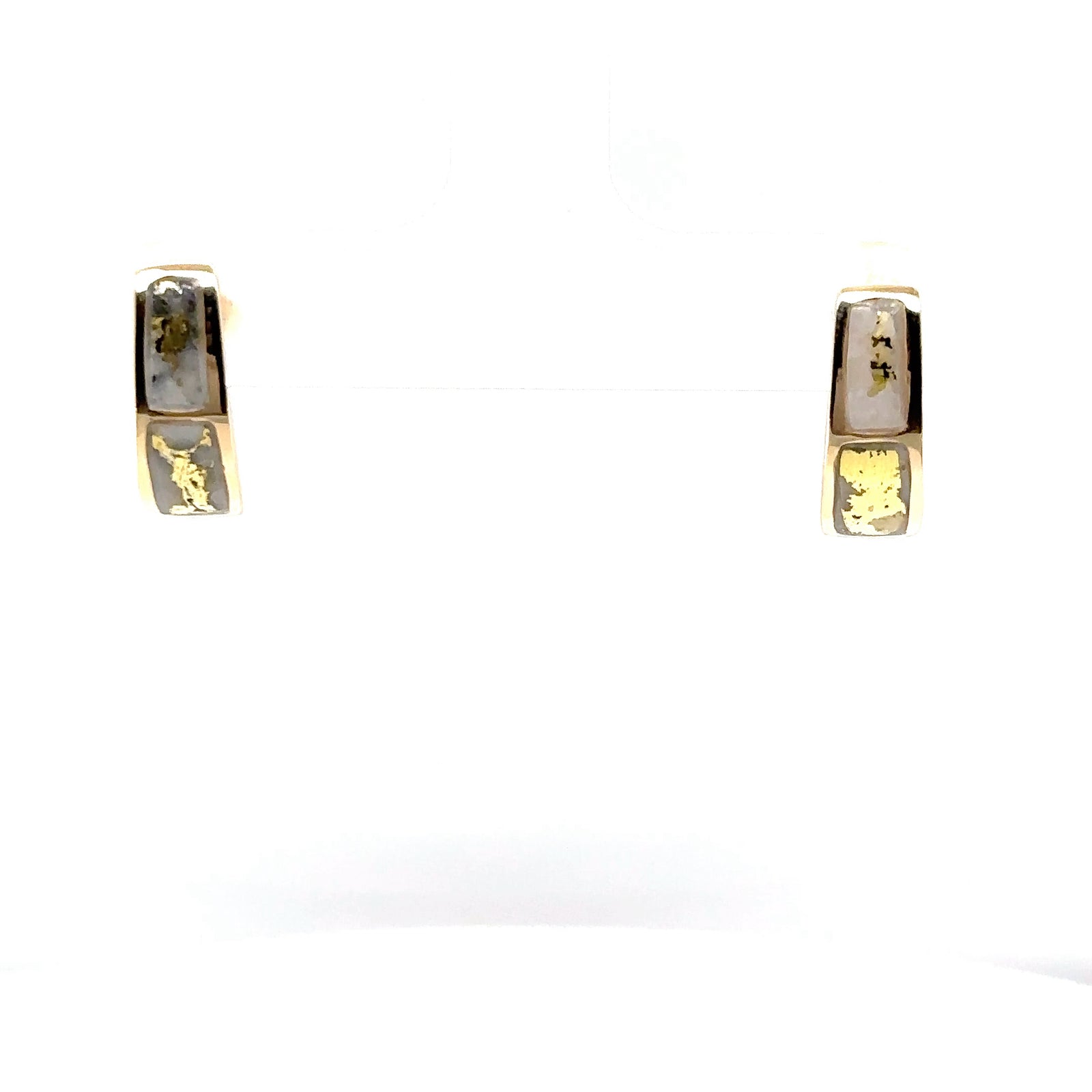 Natural Gold Quartz Huggie Earrings by Orocal