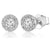 Seamless Halo Studs Made In 14K White Gold