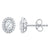 Oval Shape Fancy Earrings Made In 14K White Gold
