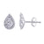 Pear Shape Fancy Earrings Made In 14K White Gold