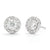 Halo Set Earrings Made In 14K White Gold