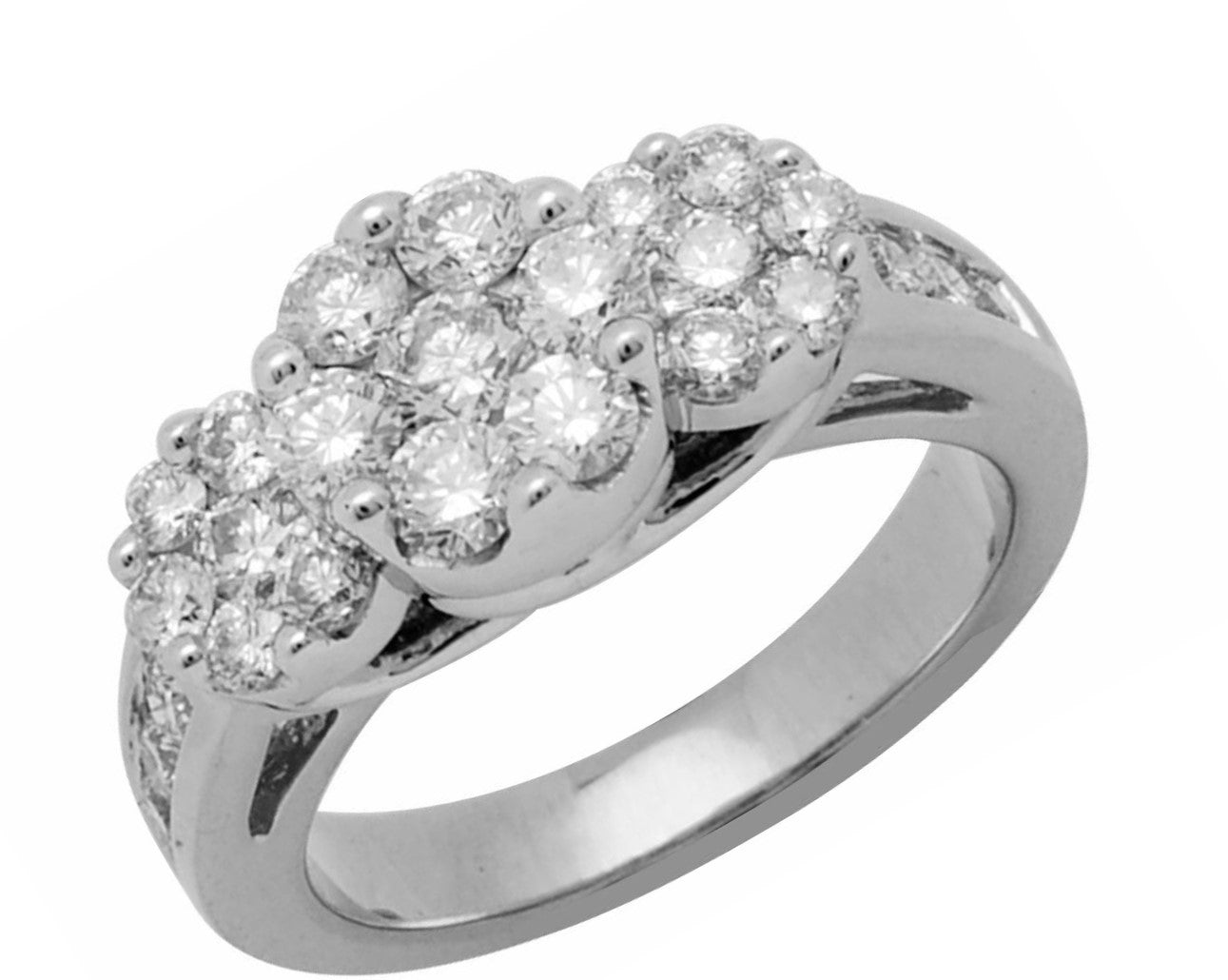 1.5ctw Diamond Cluster Trio Ring