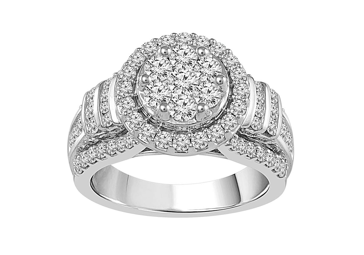 1.78ctw Diamond Cluster Ring