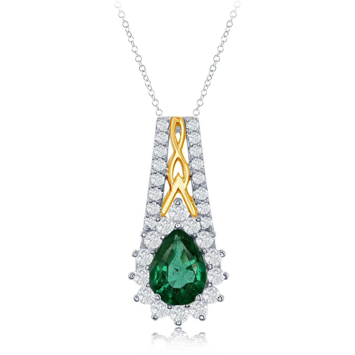 Two-Tone Emerald Pendant