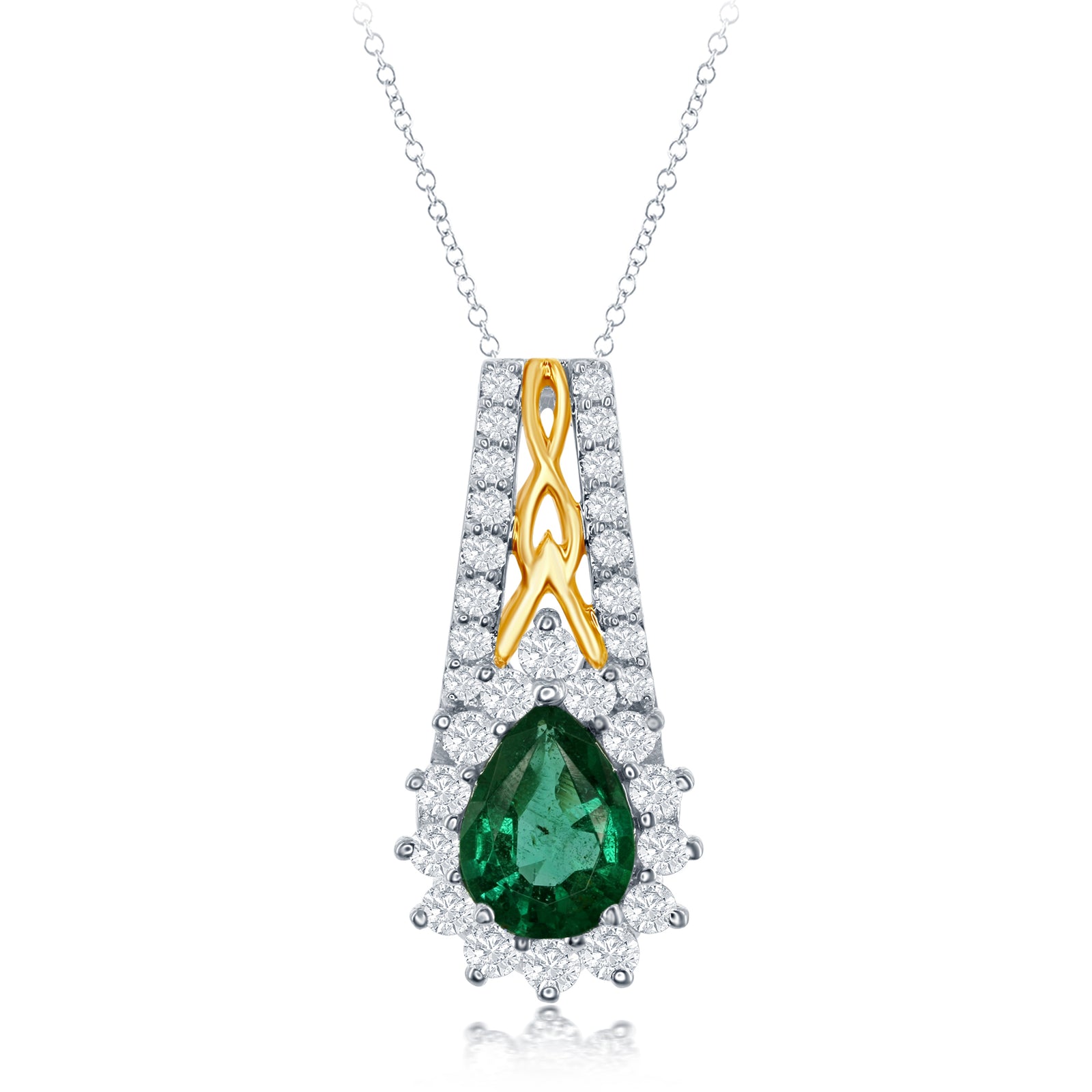 Two-Tone Emerald Pendant