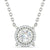 Halo Set Pendant Made In 14K White Gold