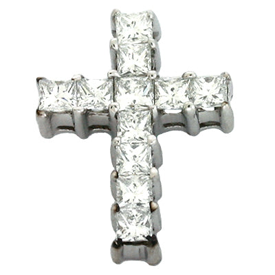 White Gold Cross Charm