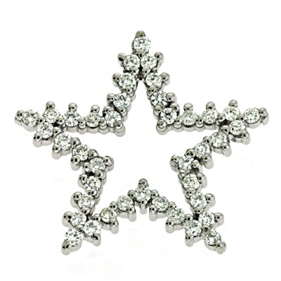 White Gold Star Charm