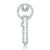 White Gold Key Charm 30mm