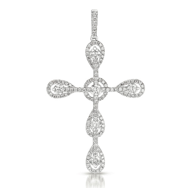 White Gold Diamond Cross Pendant
