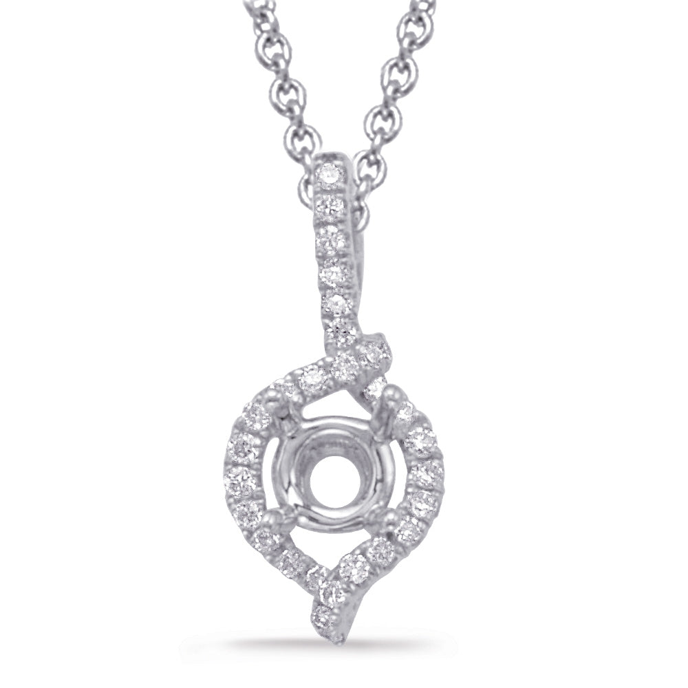 Diamond Pendant For .75ct Round Stone