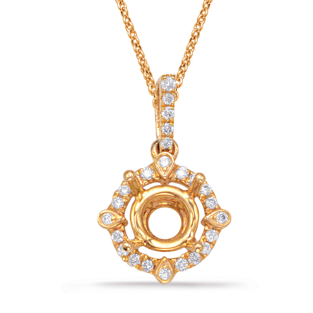 Diamond Pendant For .50ct  Round Stone