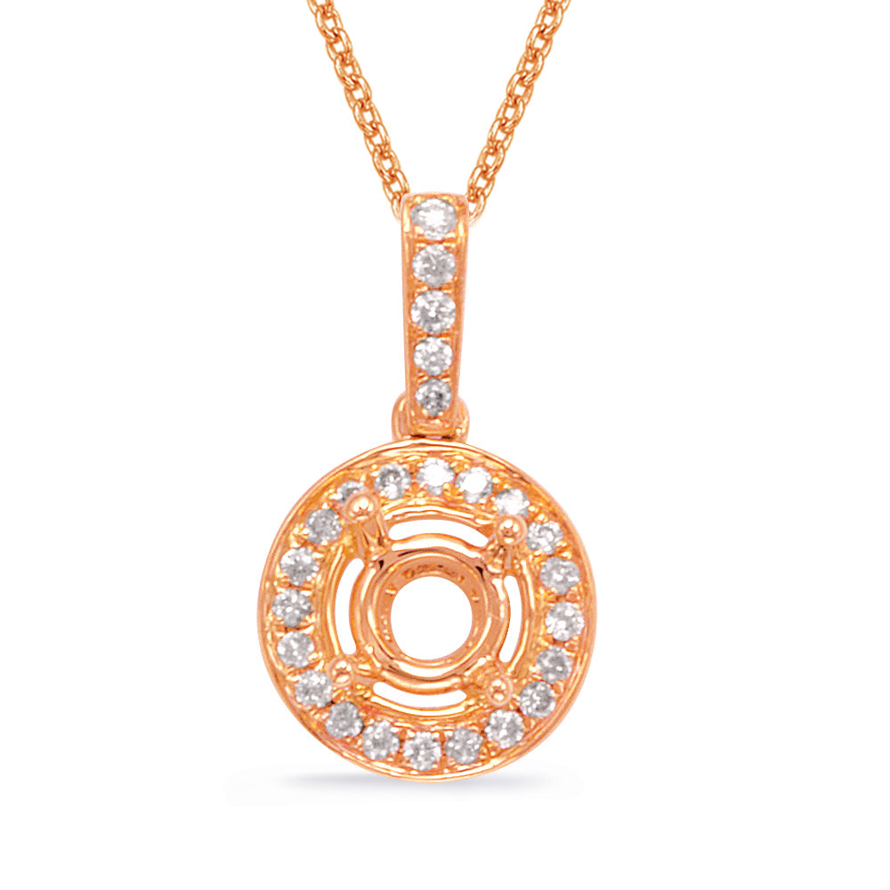 Diamond Pendant For 1ct Round Stone