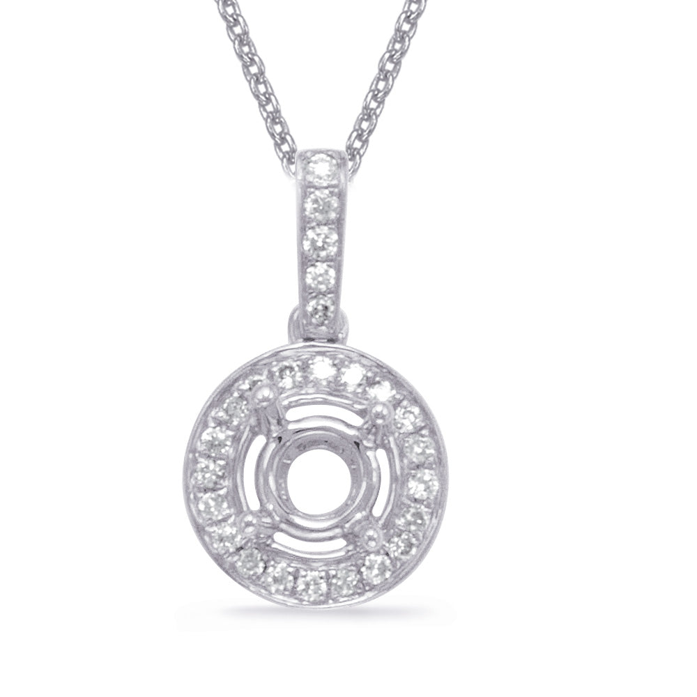 Diamond Pendant For.50ct Round Stone