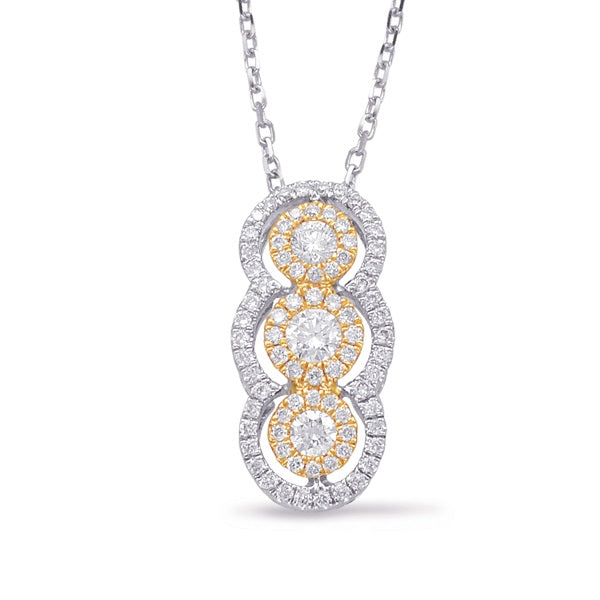 White & Yellow Gold Diamond Pendant