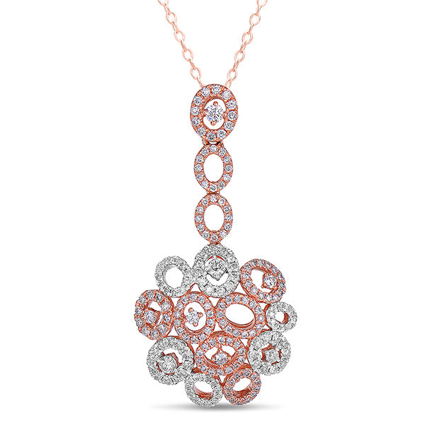 White & Rose Gold Diamond Pendant