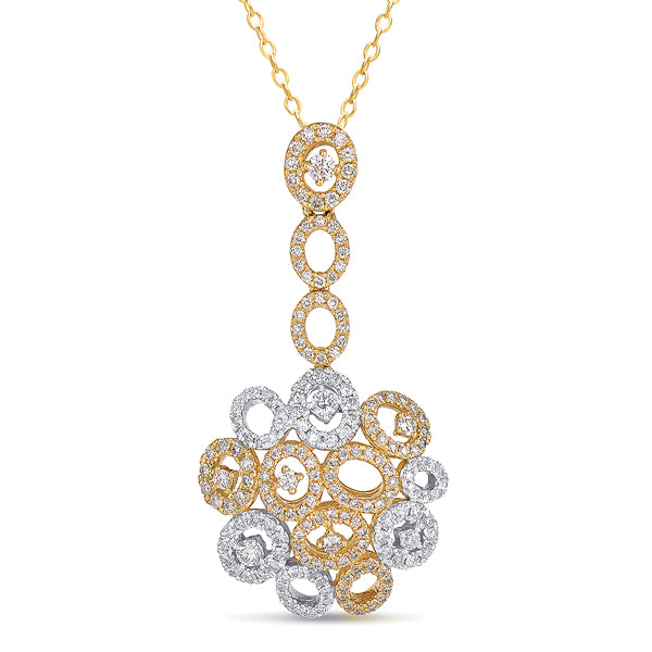 White &amp; Yellow Gold Diamond Pendant