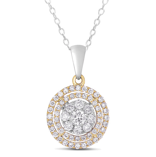 White & Yellow Gold Diamond Pendant