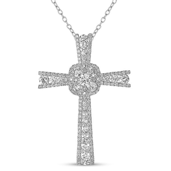 White Gold Diamond Cross