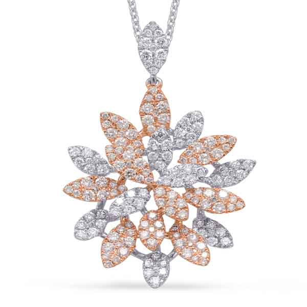 Rose &amp; White Gold Diamond Pendant