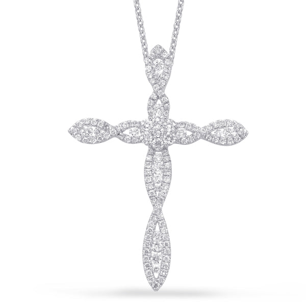 White Gold Diamond Cross