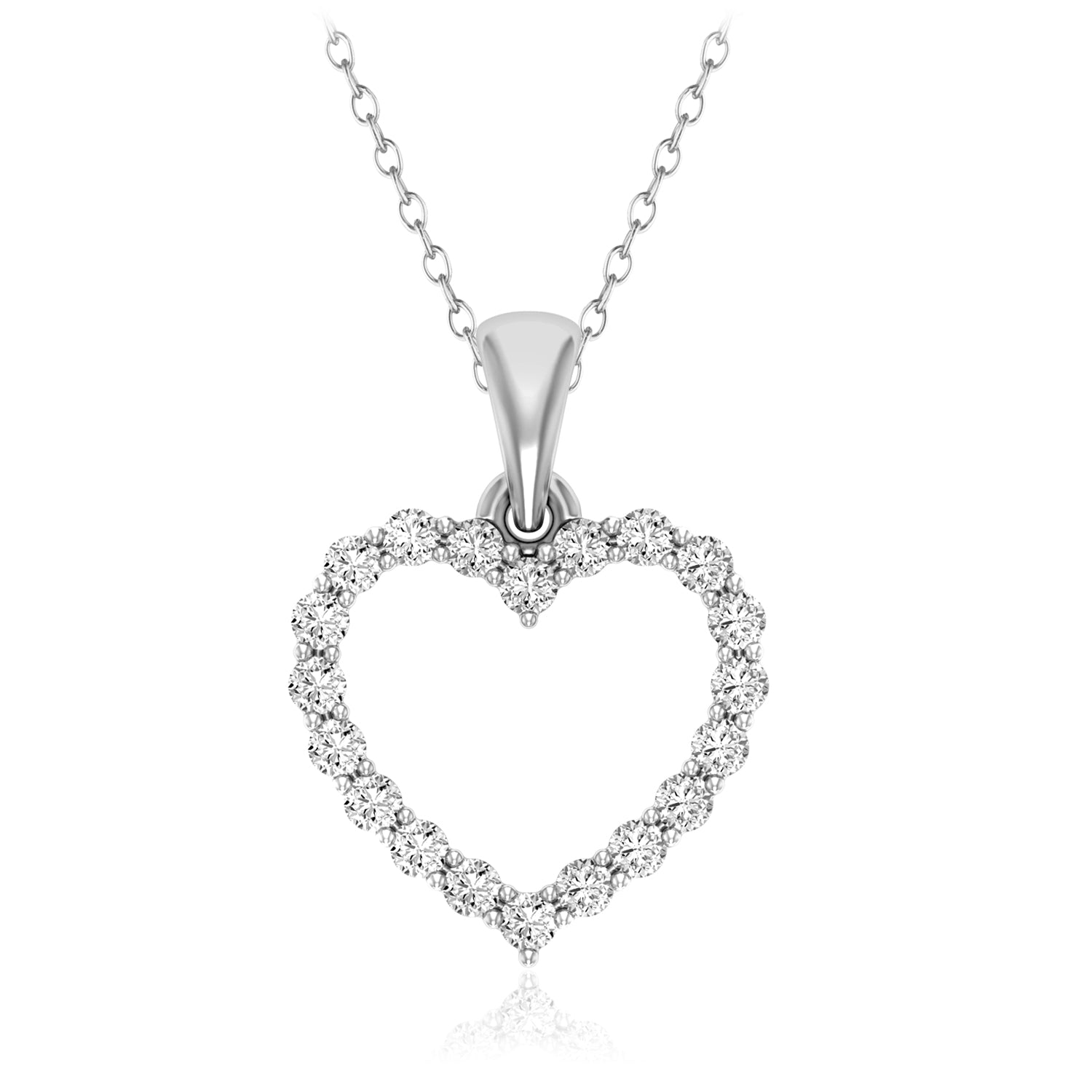 Heart Pendant Made In 14K White Gold