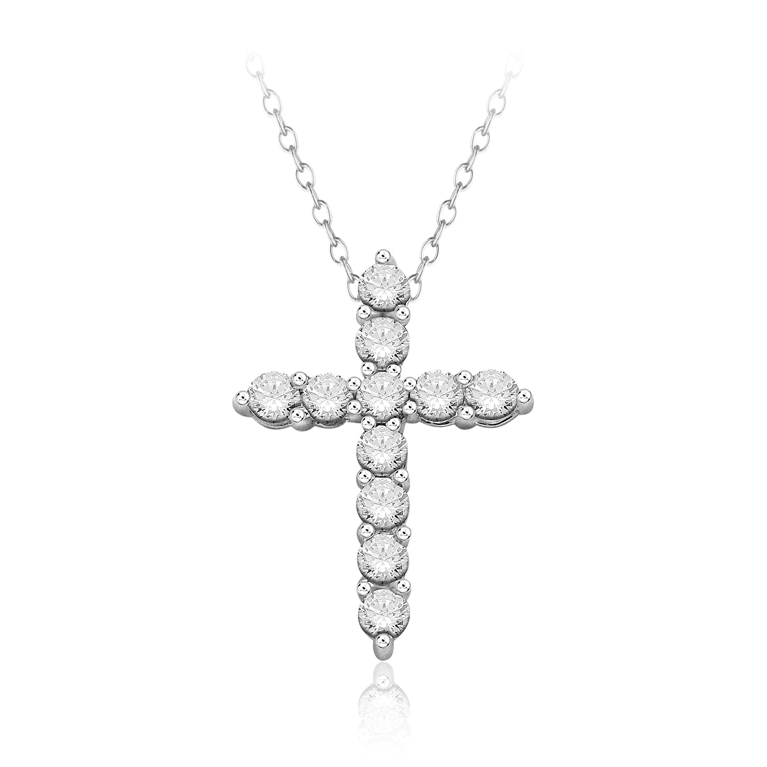 New Cross Pendant Made In 14K White Gold