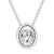 Oval Shape Bezel Set Fancy Pendant Made In 14K White Gold