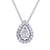 Pear Shape Fancy Pendants Made In 14K White Gold