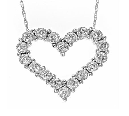 Heart Pendant Made In 14K White Gold