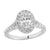 Halo Split Shank Diamond Engagement Ring made in 14k white gold (Total diamond weight 7/8 carat)-Oval