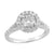 Halo Split Shank Diamond Engagement Ring made in 14k white gold (Total diamond weight 1 1/4 carat)-Round