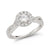 Halo Twist Shank Diamond Engagement Ring made in 14k White gold-Round
