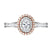 Rose Double Halo Diamond Engagement Ring made in 14k white and Rose gold-Oval