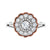 Rose Vintage Halo Diamond Engagement Ring made in 14k White and Rose gold-Round