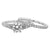 Split Shank Diamond Engagement Ring with Matching Band made in 14k White gold-Round