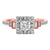 Vintage Diamond Engagement Ring made in 14k Rose gold-Princess