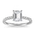 Solitaire Diamond Shank Ring made in 14k White gold-Emerald