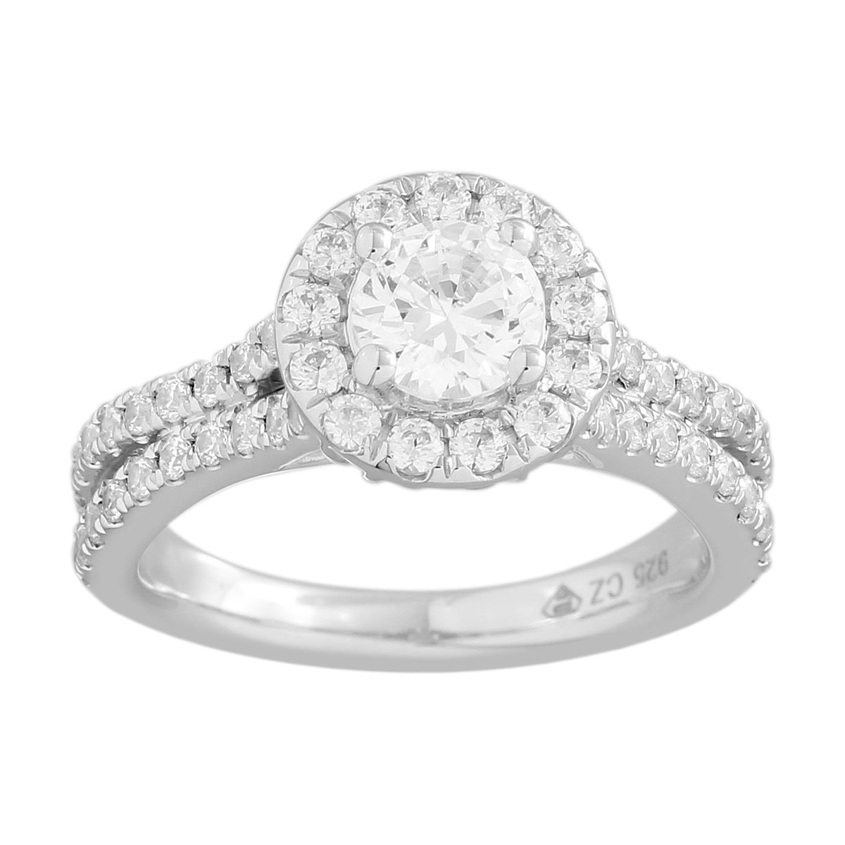 Unity Diamond Engagement Ring made 14k White gold-Round