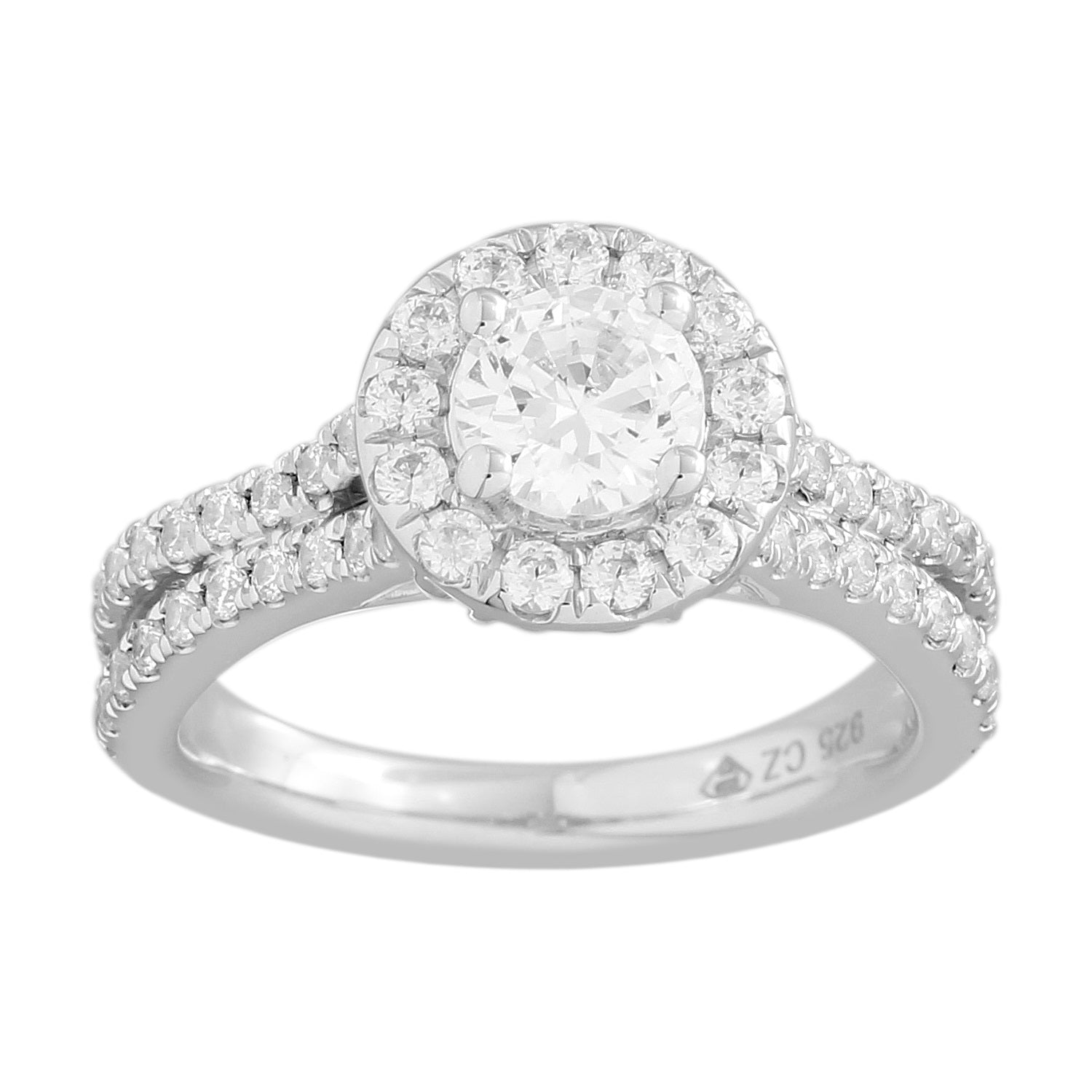 Unity Diamond Engagement Ring made 14k White gold-Round