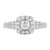Double Prong Halo Diamond Engagement Ring made in 14k White and Rose gold-Princess