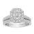 Fashion Halo Bridal Diamond Ring with Matching Band made in 18k White gold (Total diamond weight 1 carat)