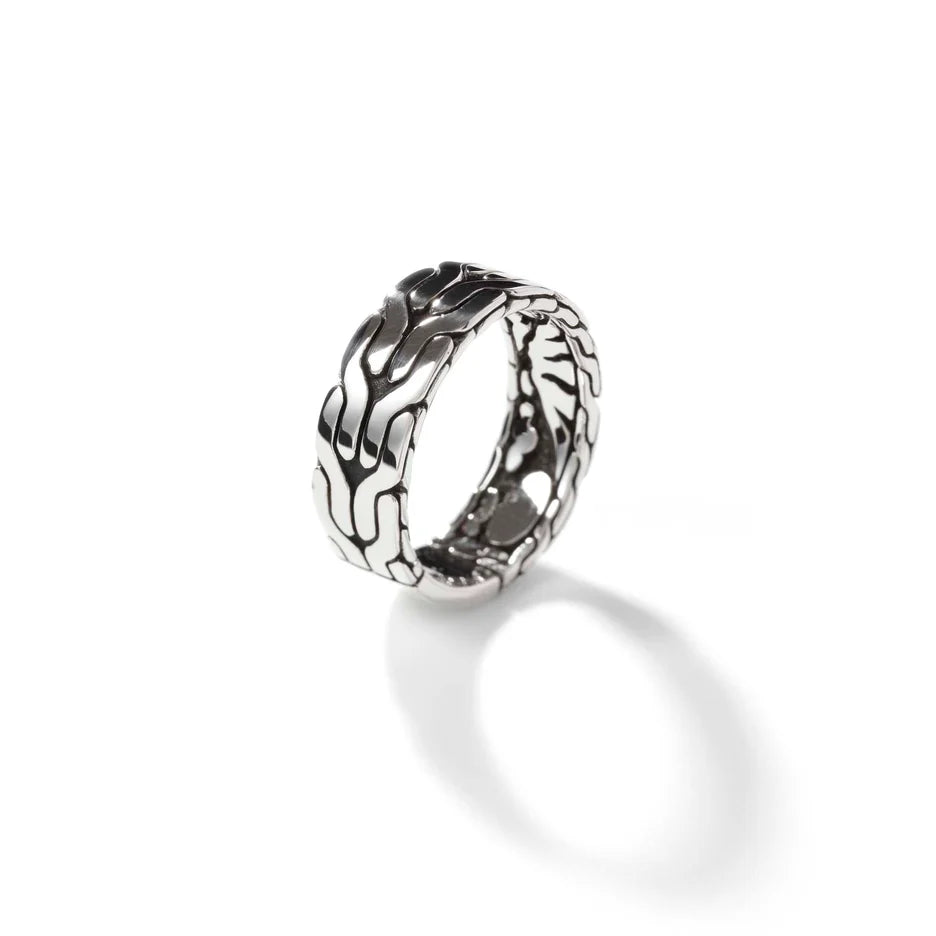Carved Chain Band Ring, Sterling Silver by John Hardy