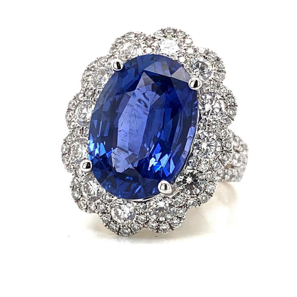 Ceylon Sapphire Ring with CDC Report