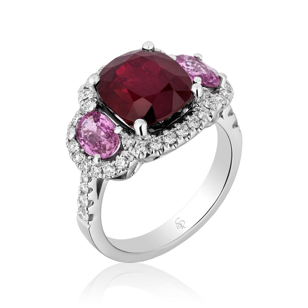 Mozambiquan Ruby and Pink Sapphire Ring with CDC Report