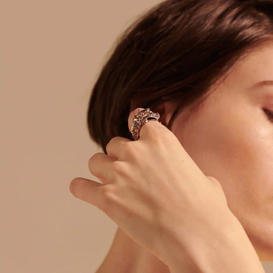 Naga Ring, Sterling Silver, Gold by John Hardy