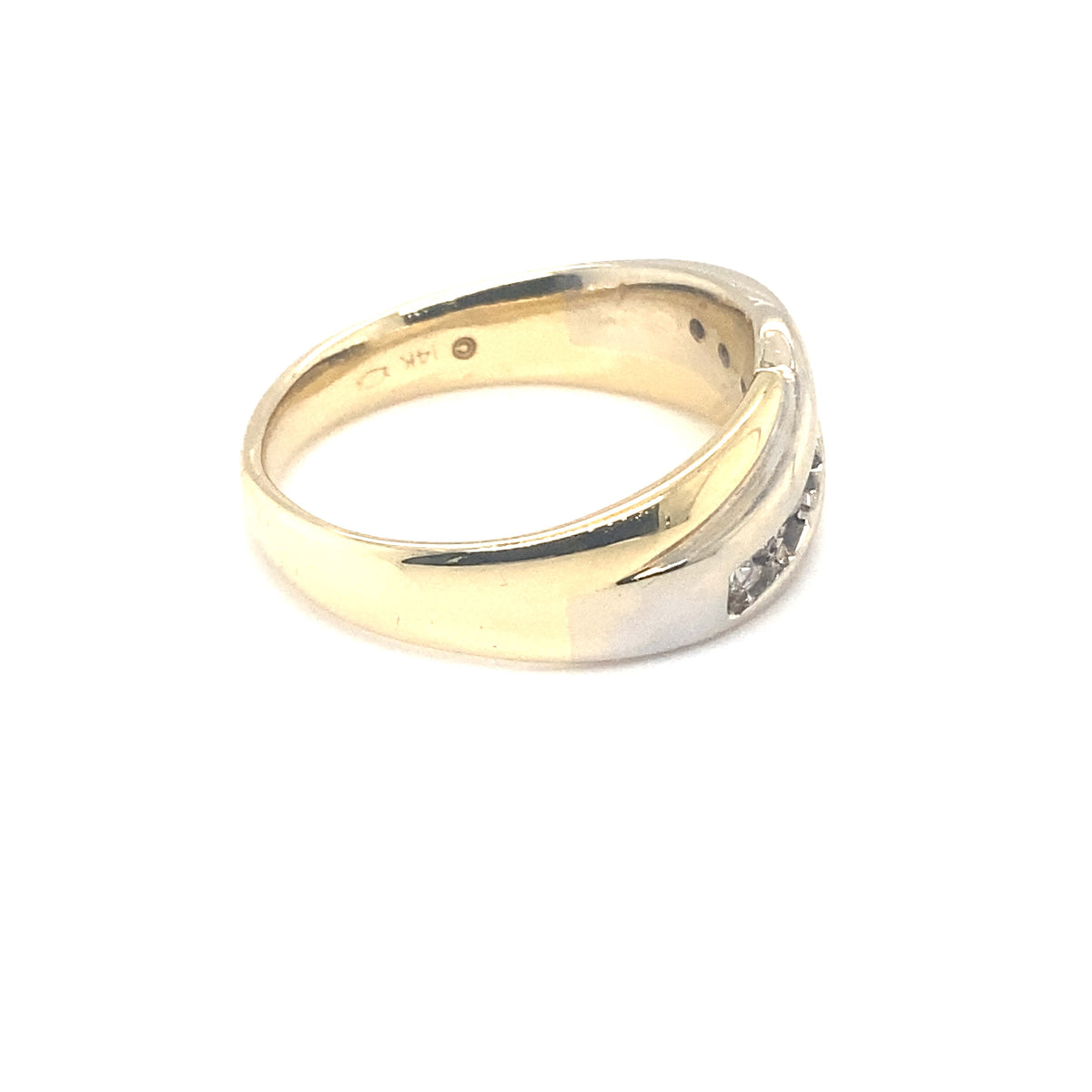 14Kt Two-Tone Men&#39;s Diamond Channel Set Ring