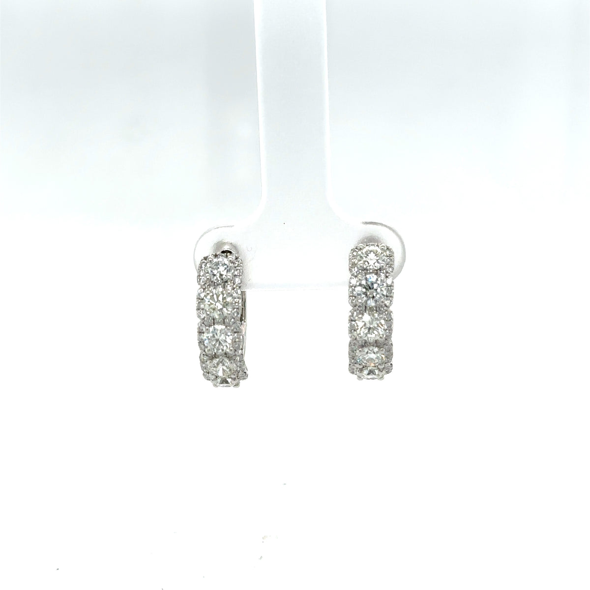 Forevermark Diamond Earring With Diamond Halo In 18K White Gold-D-1.50 D-0.48 H-I VS2-SI1